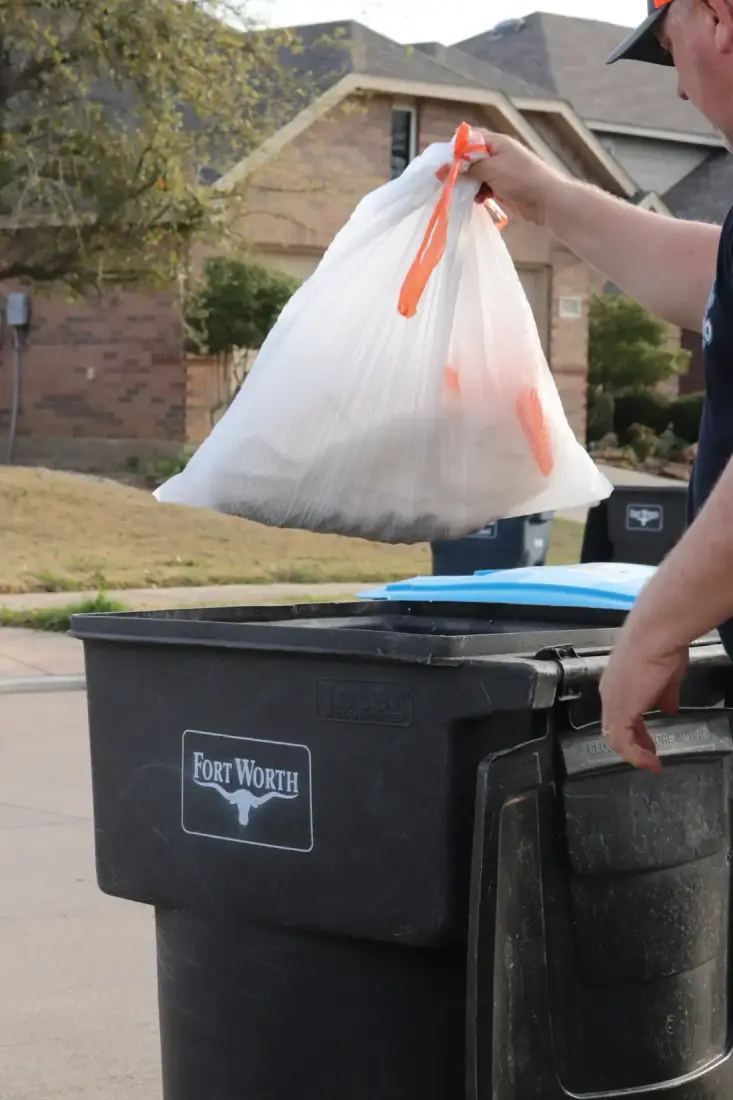 Waste in trash can