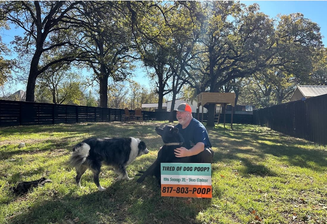 Rhino Scoop dog waste removal service at a clean residential property in Pelican Bay, Texas
