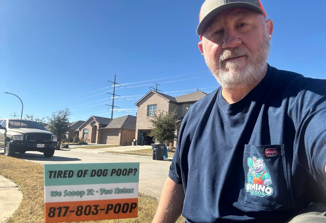 Rhino Scoop dog waste removal service in a clean Sansom Park, Texas backyard