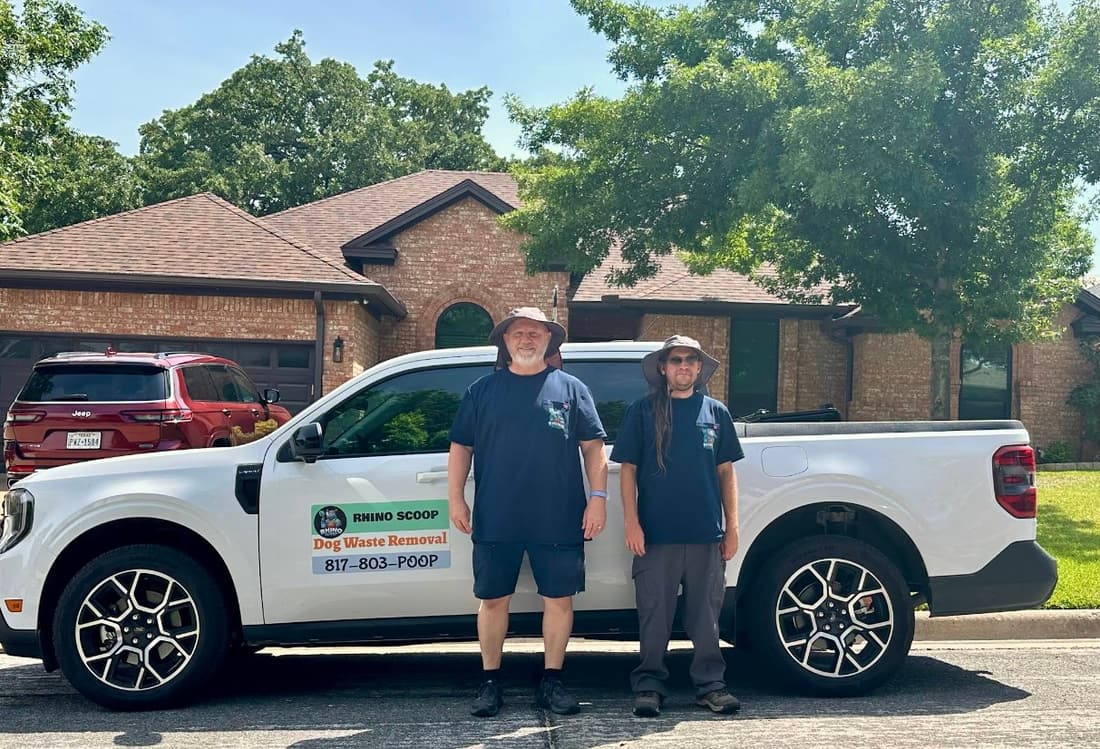 Rhino Scoop dog waste removal service in a clean Bedford, Texas backyard